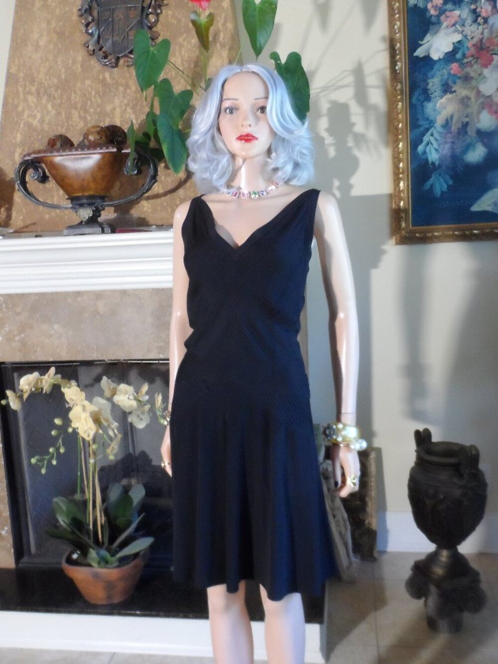 Balenciaga Silk Black Pleated Sleeveless Dress Size FR 42 US 10